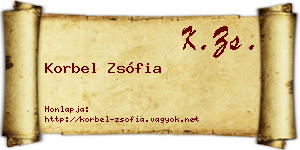 Korbel Zsófia névjegykártya